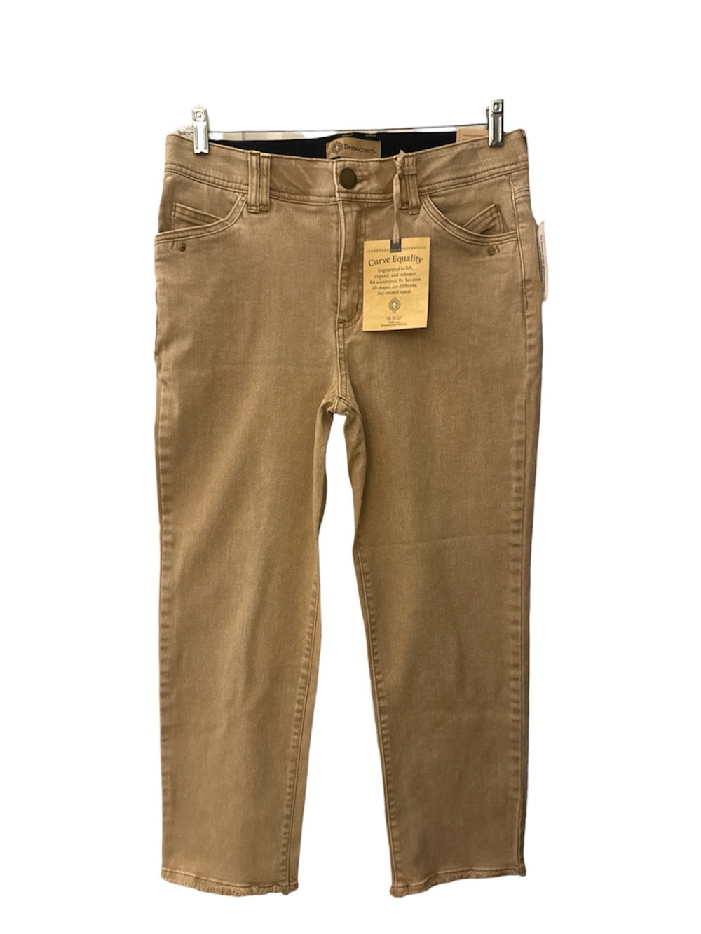 Democracy Straight cropped Leg Jeans in Tan Camel Brown